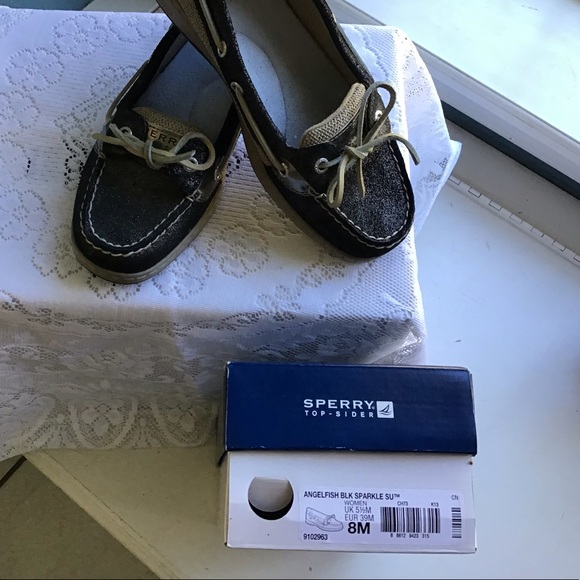 Women’s Black Sperry Angelfish Sparkle Shoes Size 8 - Picture 8 of 10